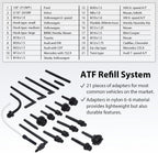 A1139HNUS Patented 12.5L Automatic Transmission Fluid Pump for ATF Filler System with 21 Pieces Taiwan-ATF Filling Adapters, Pneumatic and Manual Operation for Refilling Use