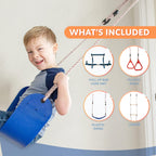 6 Piece Indoor Doorway Gym Set for Kids – Indoor Swing for Kids Includes Kids Swing Chair, Rings, Hanging Trapeze, Ladder, Swinging Rope & Pullup Bar