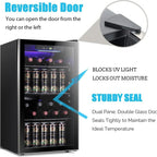 Antarctic Star 36 Bottle Wine Cooler/Cabinet BeverageRefrigerator Small Mini Wine Cellar Beer Soda Bar Fridge Quiet Operation Compressor Adjust Temperature Freestanding Black, 4.4 Cu. ft