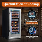 24'' Wine Cooler Refrigerator - 46 Bottle Wine Fridge Dual Zone with Modern Touch Intelligent Digital 40°-65°F Low Noise, Built in or Freestanding Wine Cooler for Home and Kitchen
