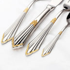 Baroque Silverware Set - 18/8 Stainless Steel Antique Detail Flatware Service for 4 - Onestopv