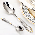Baroque Silverware Set - 18/8 Stainless Steel Antique Detail Flatware Service for 4 - Onestopv