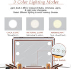 Medium Makeup Train Case with Code Lock, Lighted Mirror, Speaker Travel Cosmetic Organizer Box, Professional Artist Trolley Studio Free Standing Case