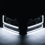 A set of 4 LED running light bars L+R black headlights + bumper signals for 2003-2014 Chevrolet Express 1500,2003-2023 Chevrolet Express 2500