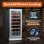 24'' Wine Cooler Refrigerator - 46 Bottle Wine Fridge Dual Zone with Modern Touch Intelligent Digital 40°-65°F Low Noise, Built in or Freestanding Wine Cooler for Home and Kitchen