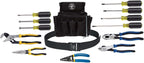 92914 Tool Kit, Tool Set Includes Basic Tools, Pouch and Belt for Journeyman, Linesman, Professionals and Homeowners, 14-Piece