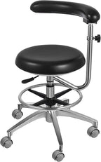 Medical Dental Stool Dentist Chair with 360 Degree Rotation Armrest PU Leather Assistant Stool Chair Height Adjustable Doctor Chair