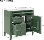 36" Bathroom Vanity with Single Sink Combo, Modern Undermount Bathroom Sink Cabinet with 2 Drawers and a Tip-Out Drawer, Freestanding Bathroom Vanities, Soft Closing, Solid Wood Frame
