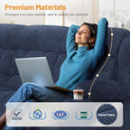 3 Seat Reclining Sofa with Storage Drawer USB Ports & Cup Holders Manual Couch