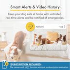 360° Cat Camera: See Your Cat from Anywhere | Rotating 360° Cat Tracking, Treat Toss, Color HD Night Vision, 2-Way Audio, Real-Time Notifications, Designed for Cats | Pet Camera w/Phone App