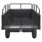 Heavy Duty ATV Trailer Steel Dump Cart, 750-Pound 15 Cubic Feet, Garden Utility Trailer with Removable Sides for Riding L
