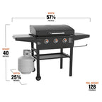 Griddle 2080 with Hood XL Griddle Original 3-Burner Outdoor Flat Top Grill,Griddle Accessories, Seasoning, and Wholesalehome Gloves and Cloth