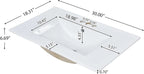 36" Bathroom Vanity with Single Sink Combo, Modern Undermount Bathroom Sink Cabinet with 2 Drawers and a Tip-Out Drawer, Freestanding Bathroom Vanities, Soft Closing, Solid Wood Frame