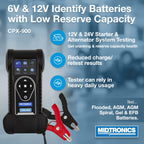6V & 12V Automotive Battery & Electrical System Analyzer Using Conductance Profiling-CPX-900-Identify Batteries with Low Reserve Capacity
