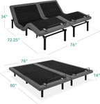 Best Choice Products Ergonomic Twin XL Size Adjustable Bed Frame, Electric Base w/Wireless Remote Control, Nightlight, Massager, 2 USB Ports