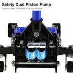 3 Ton Floor Jack, Hydraulic Low Profile Car Jack, Heavy Duty Steel Hydraulic Jack Floor Jack with Dual Piston Quick Lift Pump, Lifting Range 5.1′′-20′′