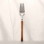 Minimalist Silverware Set with Wooden Handle - 18/8 Stainless Steel Tableware Service for 6 - Onestopv