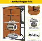 Aivituvin Large Cat Catio, 4 Tiers, Weatherproof Roof, 70"H x 77"L