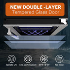 24'' Wine Cooler Refrigerator - 46 Bottle Wine Fridge Dual Zone with Modern Touch Intelligent Digital 40°-65°F Low Noise, Built in or Freestanding Wine Cooler for Home and Kitchen