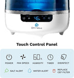 Bedroom Evaporative Humidifier, Humidifier and Air Purifier in One, with HOCL Generator, Mildew Remover, Pet Smoking Odor Eliminator, 538 Square Feet, Blue