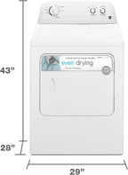 29′′ Front Load Electric Dryer with Wrinkle Guard and 7.0 Cubic Ft. Total Capacity, White