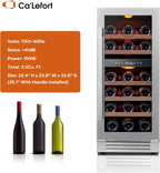 24'' Wine Cooler Refrigerator - 46 Bottle Wine Fridge Dual Zone with Modern Touch Intelligent Digital 40°-65°F Low Noise, Built in or Freestanding Wine Cooler for Home and Kitchen