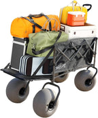 Beach Wagon with 13" Balloon Wheels, Collapsible, All-Terrain, 185L