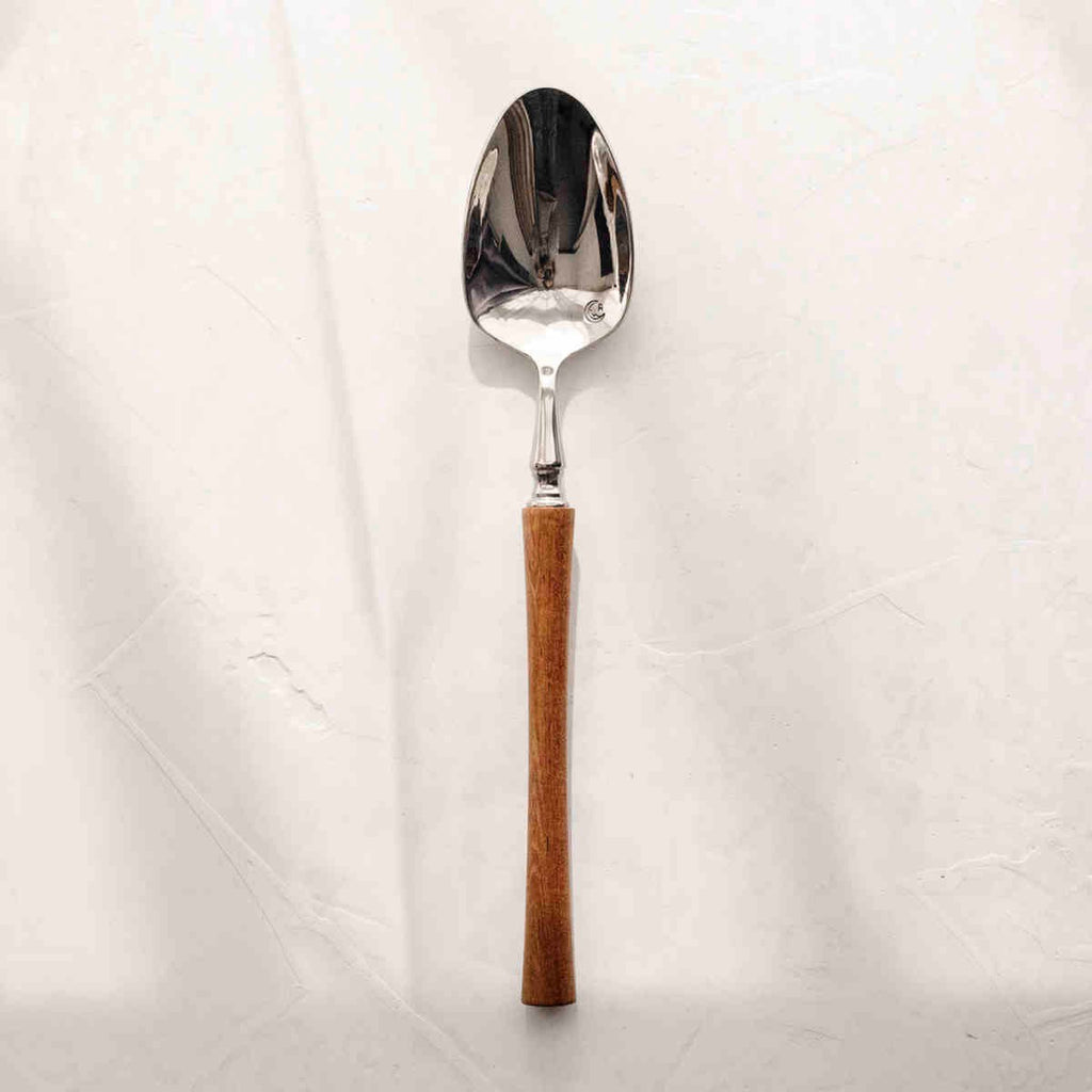 Minimalist Silverware Set with Wooden Handle - 18/8 Stainless Steel Tableware Service for 6 - Onestopv