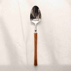 Minimalist Silverware Set with Wooden Handle - 18/8 Stainless Steel Tableware Service for 6 - Onestopv
