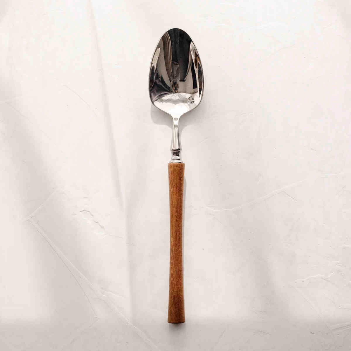 Minimalist Silverware Set with Wooden Handle - 18/8 Stainless Steel Tableware Service for 6 - Onestopv