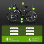 Adult Electric Bike, 350W BAFANG Motor (500W Peak), 4A 3H Fast Charging, 468Wh Li-Ion Battery, 21 Speed Gears, Air Saddle, 45 Miles 20 MPH 26" Mountain Bike Electric Bike, ANSI/CAN/UL2849 Compliant