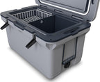 60 QT Ultra-Light Injection Molded Cooler - Ice Chest Keeps Ice up to 7 Days - Large Cooler Includes Wire Basket, Divider and Built-in Bottle Opener