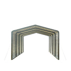 CP1220F 12' x 20' All-Steel Carport with Enclosed Sides