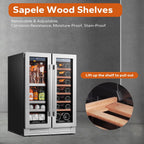 24'' Wine Cooler Refrigerator - 46 Bottle Wine Fridge Dual Zone with Modern Touch Intelligent Digital 40°-65°F Low Noise, Built in or Freestanding Wine Cooler for Home and Kitchen