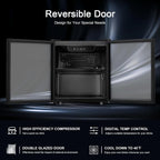 Antarctic Star 36 Bottle Wine Cooler/Cabinet BeverageRefrigerator Small Mini Wine Cellar Beer Soda Bar Fridge Quiet Operation Compressor Adjust Temperature Freestanding Black, 4.4 Cu. ft