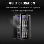 Antarctic Star 36 Bottle Wine Cooler/Cabinet BeverageRefrigerator Small Mini Wine Cellar Beer Soda Bar Fridge Quiet Operation Compressor Adjust Temperature Freestanding Black, 4.4 Cu. ft