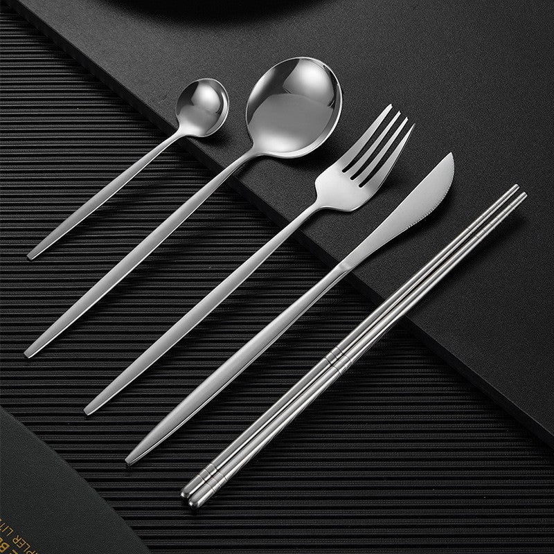 Nara Matte Black and Gold Cutlery Set - 18/8 Stainless Steel Modern Flatware Service for 5 - Onestopv