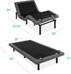 Best Choice Products Ergonomic Twin XL Size Adjustable Bed Frame, Electric Base w/Wireless Remote Control, Nightlight, Massager, 2 USB Ports