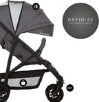 4X Carrito Bebe, desde el Nacimiento hasta 25 kg, Silla de Paseo Ligera, Silla Bebe, Reclinable, Plegable, Compacta, Mickey Mouse Gris