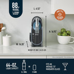 SLUSHi with RapidChill Technology, 88 oz. Frozen Drink & Slushie Machine, 5 Preset Programs, Margaritas, Frappés, and More, Premium Accents, Black, FS301