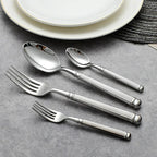 Imperium Roman Column Flatware Set - 18/8 Stainless Steel Vintage Embossed Cutlery Service for 6 - Onestopv