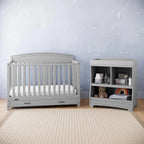 5-in-1 Convertible Baby Bed (with drawers, white) - Green Guardian Gold Certification, built-in baby bed storage drawer, convertible to toddler bed, day bed and full-size bed