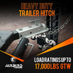 Adjustable Trailer Hitch Fits 2-Inch Receiver, Heavy Duty Tow Hitches (17000 LBS GTW) 6 Inch Drop Truck Hitch Tri-Ball Mount with Hook (1-7/8" x 2" x 2-5/16")