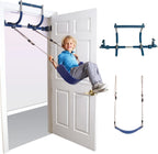 6 Piece Indoor Doorway Gym Set for Kids – Indoor Swing for Kids Includes Kids Swing Chair, Rings, Hanging Trapeze, Ladder, Swinging Rope & Pullup Bar