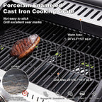 Upgraded 4 Burner BBQ Propane Gas Grill with Cast Iron Grates & Side Stove, 44,000 BTU Stainless Steel Burner Barbecue Grill for Patio, Camping, Outdoor Cooking MELLCOM