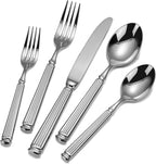 Imperium Roman Column Flatware Set - 18/8 Stainless Steel Vintage Embossed Cutlery Service for 6 - Onestopv