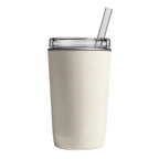 Gavon 40oz Vacuum Insulated Tumbler - Stainless Steel Travel Mug with Handle & Straw - Keeps Cold for 24+ Hours - Car Cup Holder Friendly - Cream White
