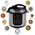 MegaChef 8 Qt Stainless Steel Electric Pressure Cooker with Digital Presets & Slow Cook Function