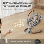 Baby Swings for Infants, Monamii Baby Swing, Bluetooth Infant Swing with Music Speaker, 5 Speeds and Remote Control, Indoor & Outdoor Use