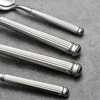 Imperium Roman Column Flatware Set - 18/8 Stainless Steel Vintage Embossed Cutlery Service for 6 - Onestopv